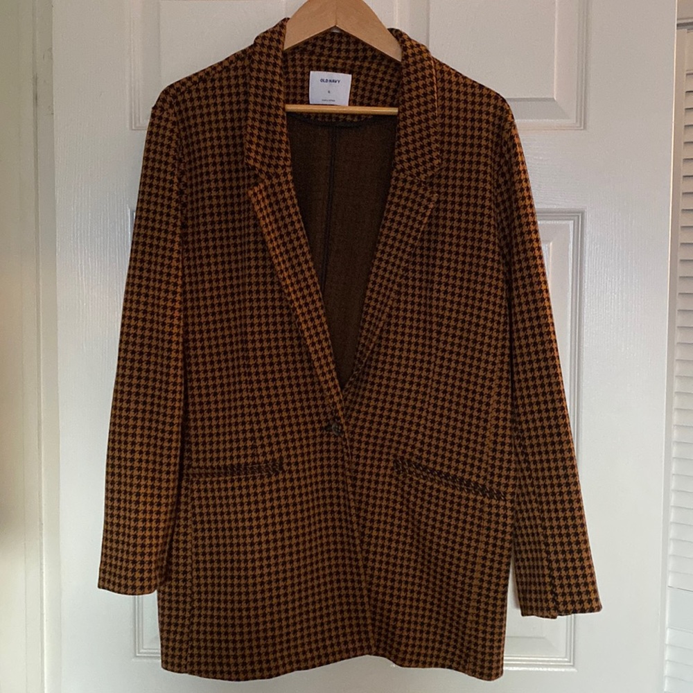 Old Navy XL Blazer. Black/Brown Herringbone. Like New!!